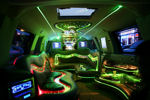 Chauffeur stretched Ford Excursion 4x4 limo hire interior in UK
