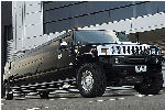Chauffeur stretch black Hummer H2 limo hire in Glasgow, Edinburgh, Aberdeen, Dundee, Scotland