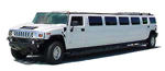 Chauffeur stretch white Hummer H2 limo hire in Glasgow, Edinburgh, Aberdeen, Dundee, Scotland.