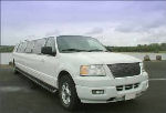 Chauffeur stretch white Jeep Expedition limo hire in UK