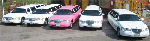 Chauffeur stretched fleet of white Lincoln limousine hire and pink Lincoln limo hire in UK