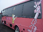 Chauffeur driven Pink Panther Party Bus limo hire in Birmingham, Coventry, Dudley, Wolverhampton, Telford, Worcester, Walsall, Stafford, Midlands
