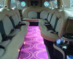 Chauffeur stretched Range Rover limousine hire interior in UK